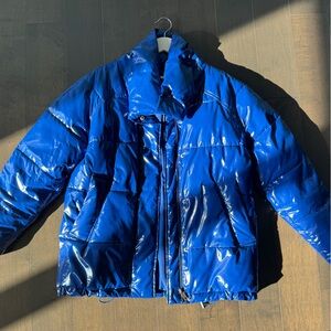 Unique and very bright oversized Monki jacket.